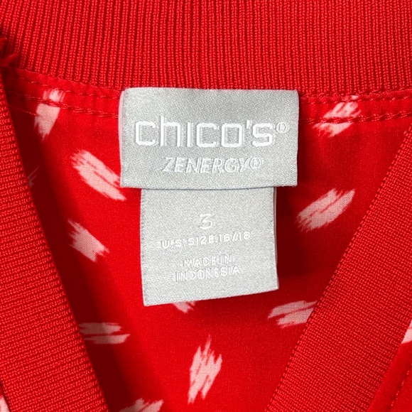 ❤️ Chico’s Zenergy Red Sleeveless Stretch Flowy Top Women Size 3 XL ❤️ - Picture 3 of 12